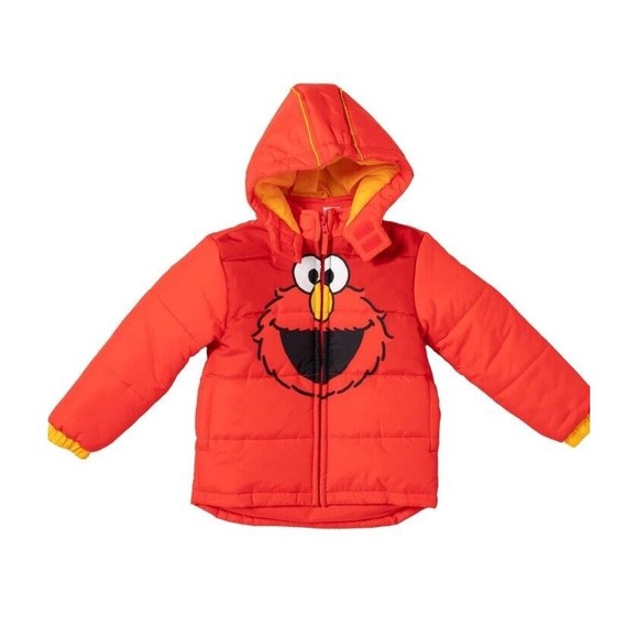 Sesame Street Elmo Jacket 12 Month Red Coat Puffer - Picture 3 of 7